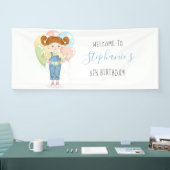 Banderoles Fille d'anniversaire dans les couloirs rouges (Salon professionnel)