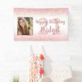 Banderoles Fille d'anniversaire Rose or Parties scintillant é (En situation)