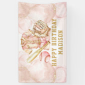 Banderoles Fille de luxe Anniversaire Pink Gold Baseball (Vertical)