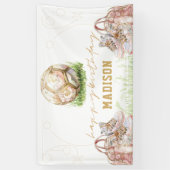 Banderoles Fille de luxe Anniversaire rose or soccer (Vertical)