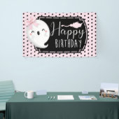 Banderoles Fille d'Halloween heureux anniversaire rose noir (Salon professionnel)