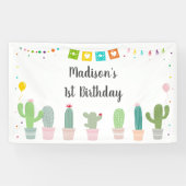 Banderoles Fille Fiesta Cactus Anniversaire (Horizontal)