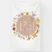 Banderoles Fille Fleur sauvage Onederful 1er anniversaire fêt (Vertical)