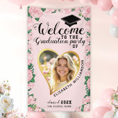 Banderoles Fille Floral Rose Graduation Custom Photo Welcome