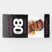 Banderoles Fille moderne rose 80 et stupéfiant (Horizontal)