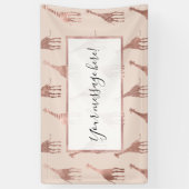 Banderoles Fille moderne Rose Or Blush Giraffes rose (Vertical)