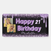 Banderoles Fille Parties scintillant noire et violette N'impo (Horizontal)