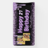 Banderoles Fille Parties scintillant noire et violette N'impo (Verticale)