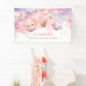 Banderoles Fille Premier voyage autour du soleil Planètes ann (En situation)