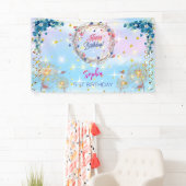 Banderoles fille rose bienvenue aquarelle florale fête d'anni (En situation)