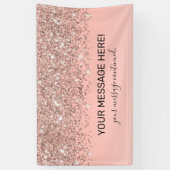 Banderoles Fille Rose Gold Confetti Pink Gradient Ombre (Vertical)