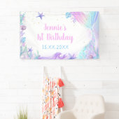 Banderoles Fille Sirène 1ère fête d'anniversaire (En situation)