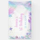 Banderoles Fille Sirène 1ère fête d'anniversaire (Vertical)