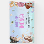 Banderoles Fille Sirène 1ère fête d'anniversaire (Vertical)