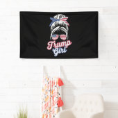 Banderoles Fille Trump Chignon Décoiffé Vintage Drapeau Améri (En situation)