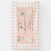 Banderoles Fille une oie sotte 1er anniversaire fête (Vertical)