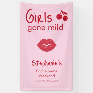 Banderoles Filles au comportement adouci Rose et Rouge Cerise