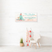 Banderoles Filles Boho Tribal TeePee Baby shower (En situation)