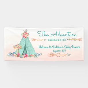 Banderoles Filles Boho Tribal TeePee Baby shower