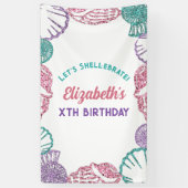 Banderoles Filles Coquillages Anniversaire (Vertical)