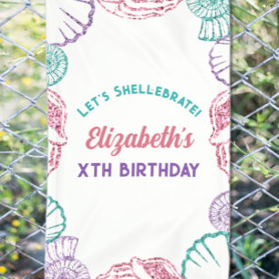 Banderoles Filles Coquillages Anniversaire
