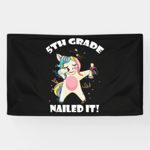 Banderoles Filles Dabbing Unicorn 5ème Grade Nail It