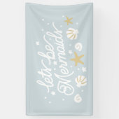 Banderoles Filles de la Fête de la Sirène Bleue Anniversaire (Vertical)