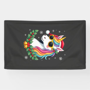 Banderoles Filles Garçons Licorne de Noël Xmas Santa Mignons