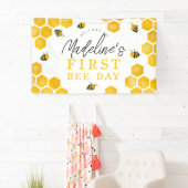 Banderoles Filles mignonnes Premier jour d'abeilles 1er anniv (En situation)