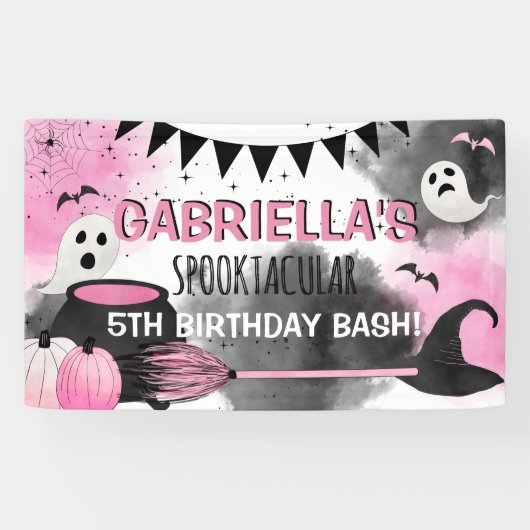 Banderoles Filles mignonnes Spooktacular Halloween Anniversai (Horizontal)