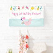 Banderoles Filles Pool Party Glace Crème soleil Anniversaire (En situation)