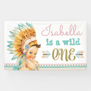 Banderoles Filles tribus Wild One Birthday Banner 1er Anniver