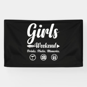 Banderoles Filles Week-end Vacances Boissons Photos Souvenirs