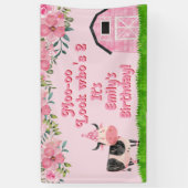 Banderoles Fillettes 2e anniversaire Rose de la grange vache (Vertical)