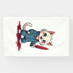 Banderoles Films d'horreur de chats drôles Mignon Halloween p