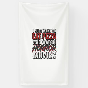 Banderoles Films d'horreur de pizza Typographie vintage Hallo