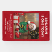 Banderoles Fils Premier anniversaire de la fête Photo Rouge N (Horizontal)