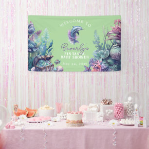 Banderoles Fintastic One moderne Rustic Watercolor Baby showe