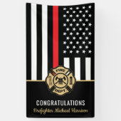 Banderoles Firefighter Fire Academy Fireman Graduation (Vertical)