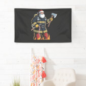 Banderoles Firefighter Fire Truck Christmas Tree Santa Xmas   (En situation)