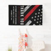 Banderoles Firefighter Retirement Party Anniversary Red Line (En situation)