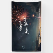Banderoles Fireworks Thème Script Caligraphie Bonne année (Vertical)