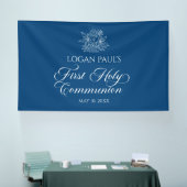 Banderoles First Communion Blue banner backdrop (Salon professionnel)