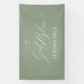 Banderoles First Communion God Bless Sage banner backdrop (Verticale)