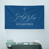 Banderoles First Communion God Bless Sage banner backdrop (Salon professionnel)
