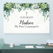Banderoles First Communion Greenery backdrop (Salon professionnel)