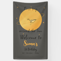 First Trip Around The Sun Paper Airplane Birthday