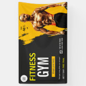 Banderoles fitness gym noir et jaune exercice (Vertical)