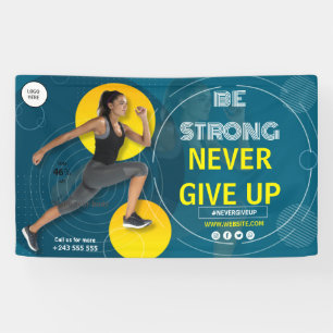 Banderoles fitness gym noir et jaune exercice