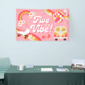Banderoles Five est Vibe Retro Anniversaire Banner (Salon professionnel)